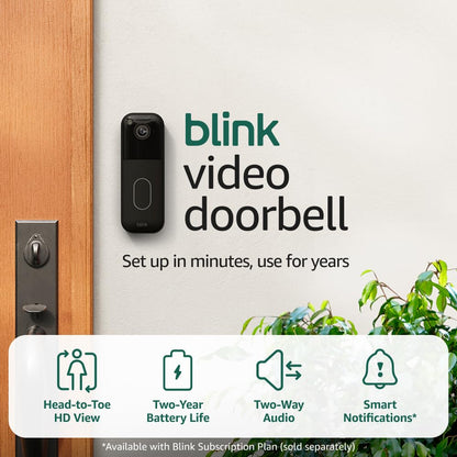 Blink Door bell-Visión HD de la cabeza a los pies, dos años de duración de la batería y configuración sencilla