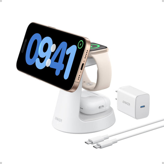 Anker Cargador MagSafe compatible, estación de carga MagGo 3 en 1