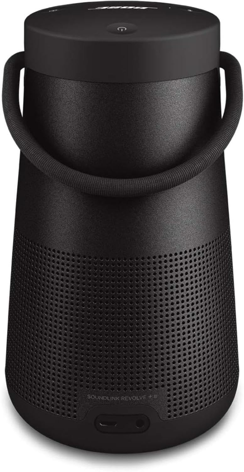 Bose SoundLink Revolve+ (Series II) Altavoz Bluetooth portátil – Altavoz inalámbrico resistente al agua con batería y mango de larga duración, color negro