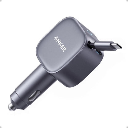 Anker Retractable USB-C Car Charger, 75W Max Fast Charging