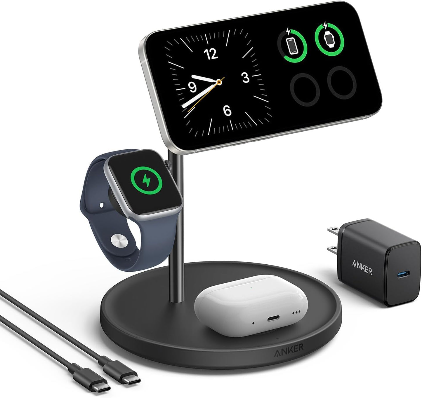 Anker MagGo Soporte de carga inalámbrico 3 en 1 compatible MagSafe